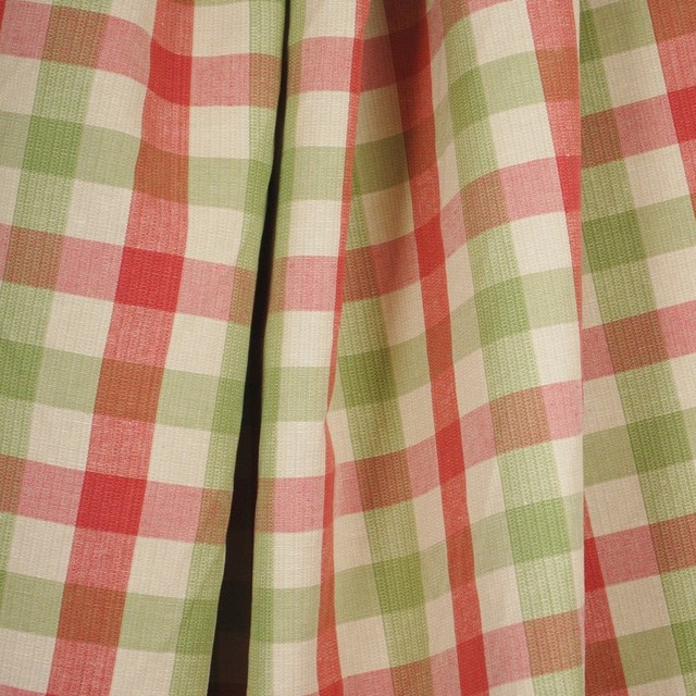 Vanderbilt Pink Green Linen Check Fabric