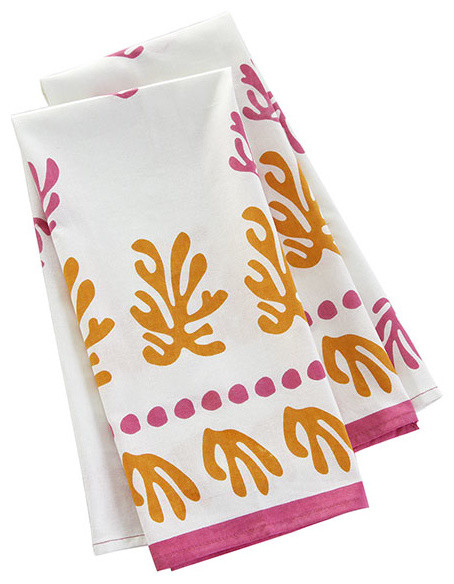 Seascape Hand Towels - Pink - Set of 2