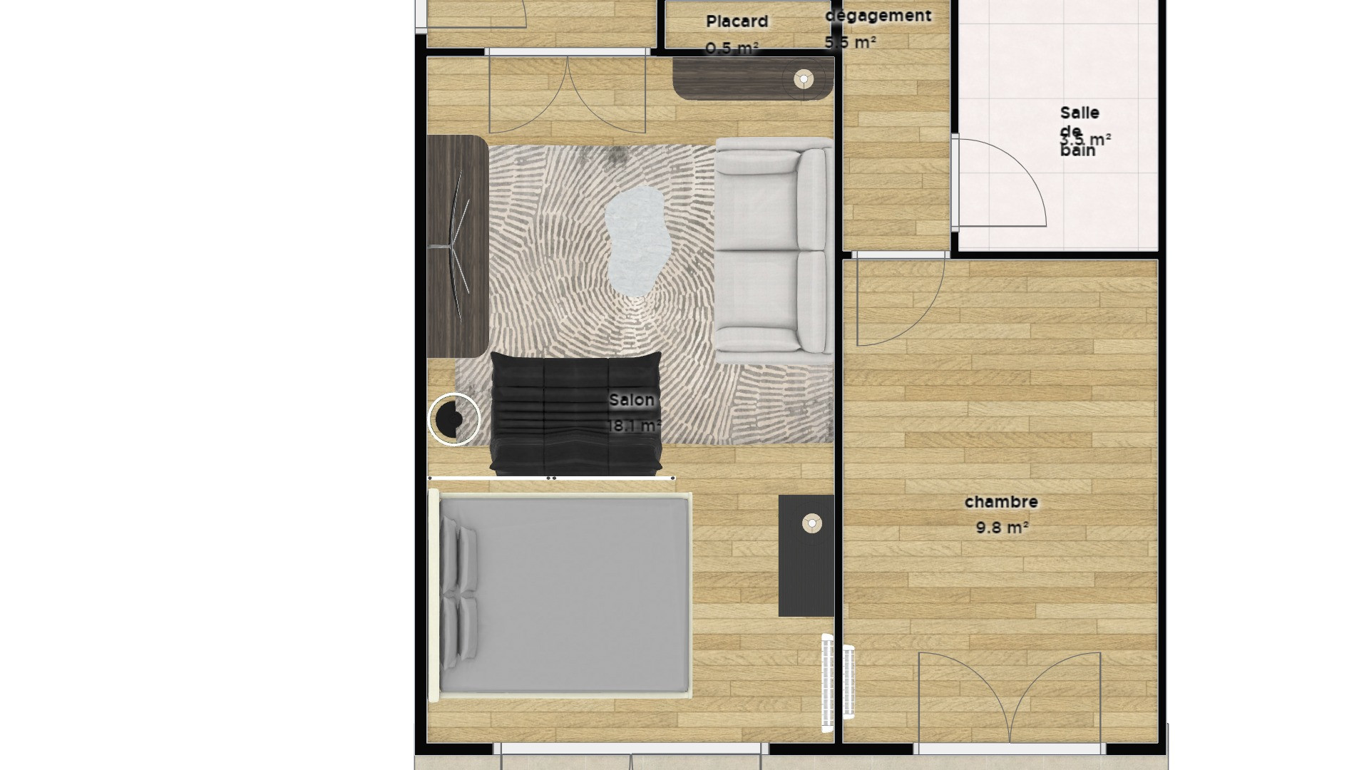 Rénovation et nouvelle distribution des espaces d'un appartement 3 pièces