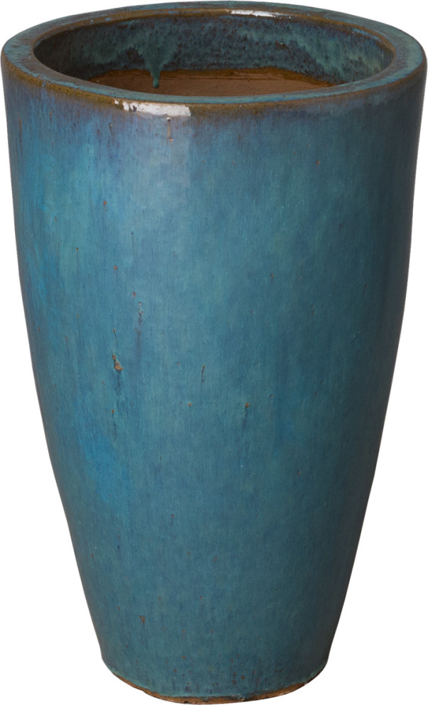Round Tall Planters - Teal, Small