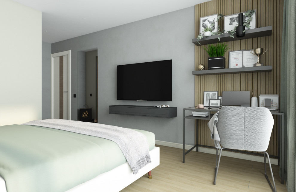 Спальня из проекта 3-х комнатной квартиры для молодой семьи.