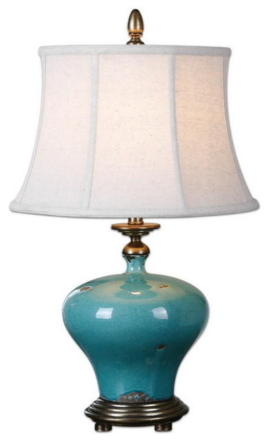 Uttermost Daveigh Teal Blue Ceramic Table Lamps - 27107