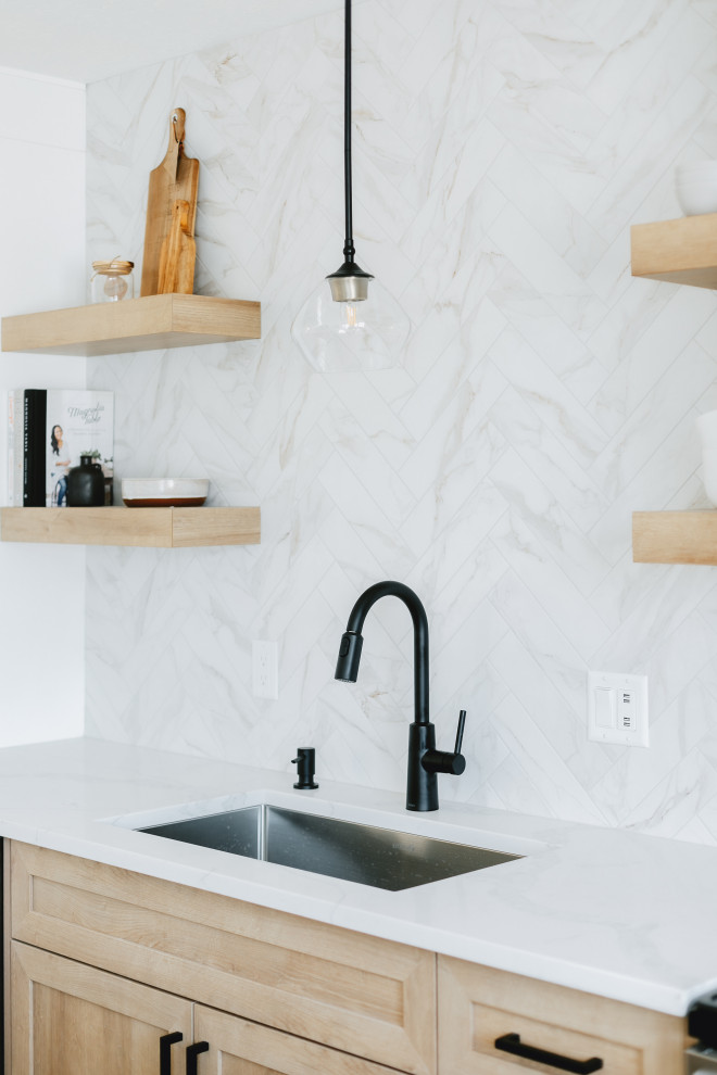 Transitional kitchen photo in Edmonton