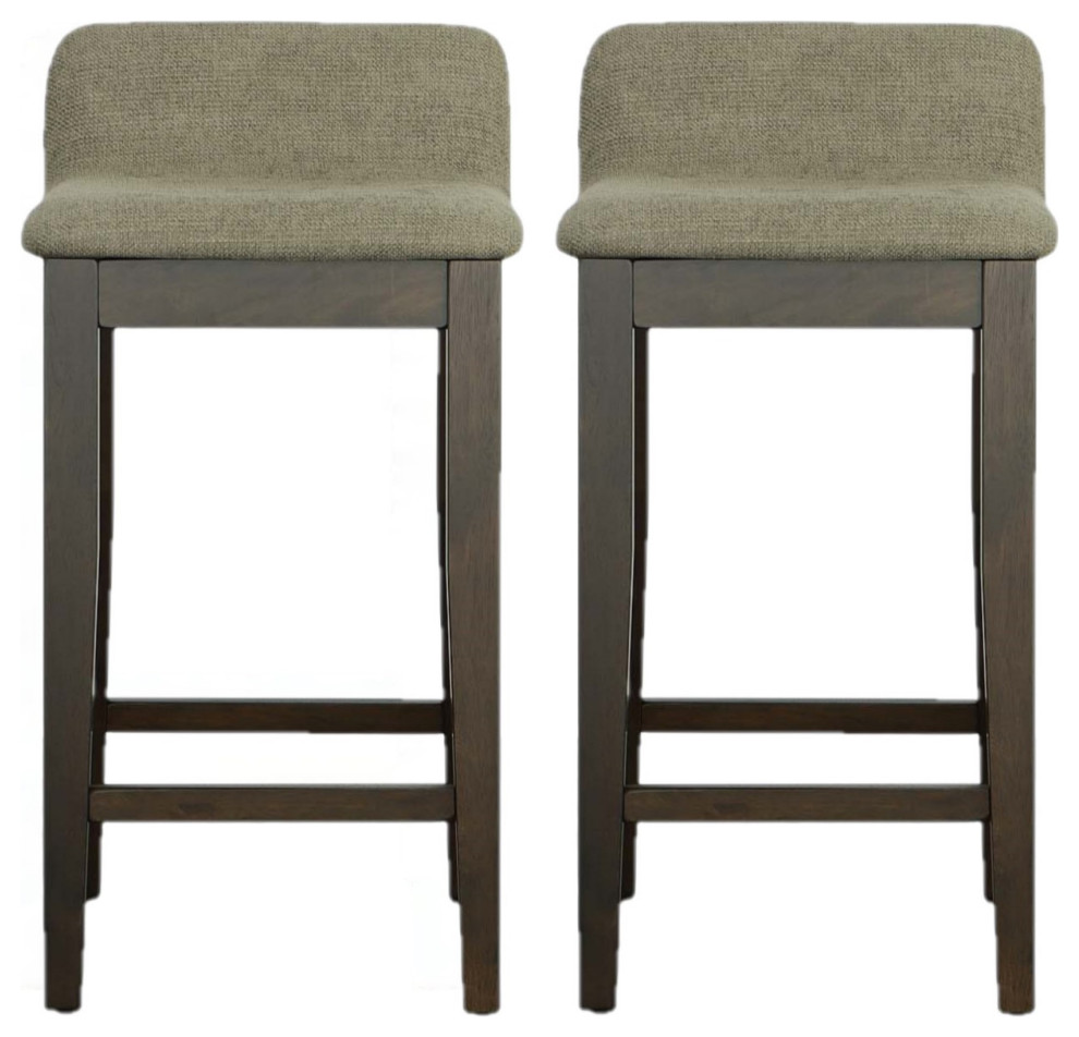 Stateside Set of 2 Upholstered Counter Stools, Camel Gray
