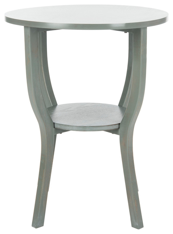 Hayden Round Pedestal Accent Table Ash Gray Transitional Side