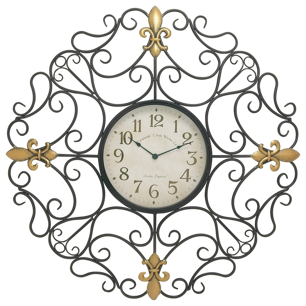 Great Outdoors Metal Outdoor Scroll Wall Clock, Multi-Color - Modern ...