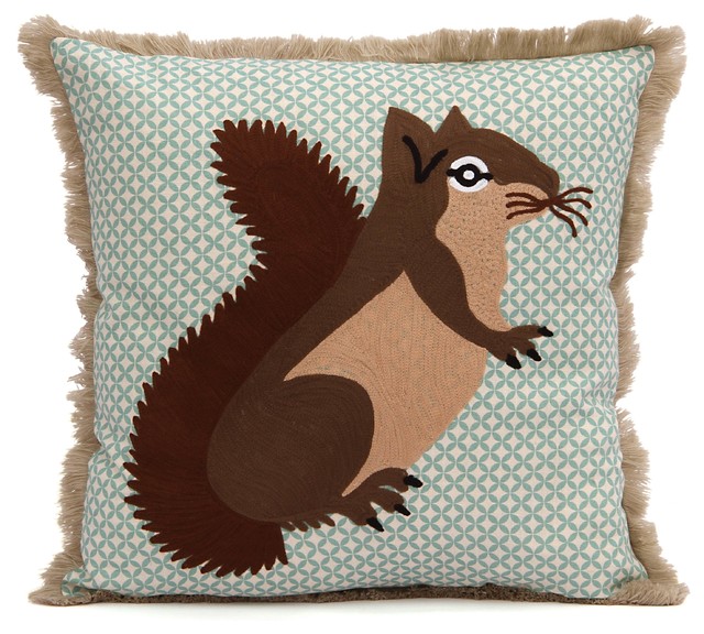Squirrel Cushion 20x20 Contemporary Decorative Pillows By