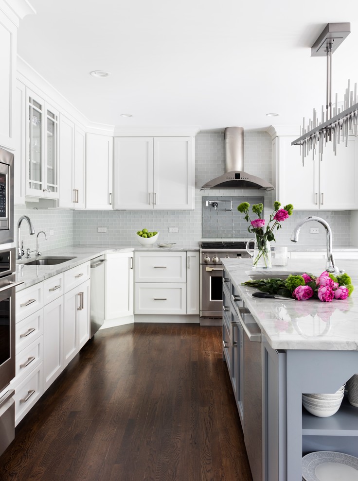 Spacious white kitchen - Transitional - Kitchen - New York - by Think