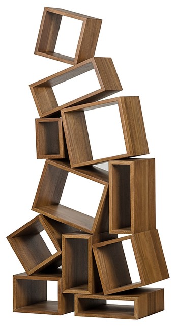 68 T Bookcase Bookshelf Solid Walnut Wood Dark Finish Eccentric