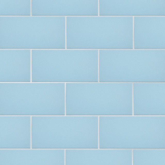 Piscina Brick Matte Light Blue Porcelain Floor and Wall Tile ...