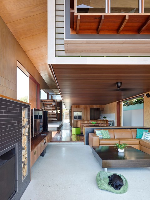 Bulimba River House contemporary-living-room