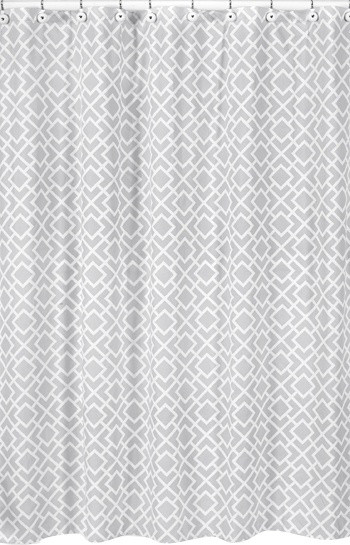 Diamond Gray and White Shower Curtain by Sweet Jojo Designs