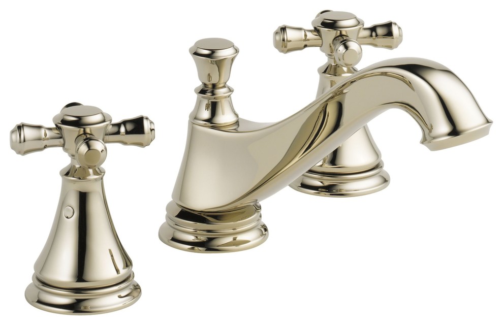 Delta Cassidy Polished Nickel Widespread Bathroom Faucet Includes Drain   Home Design 