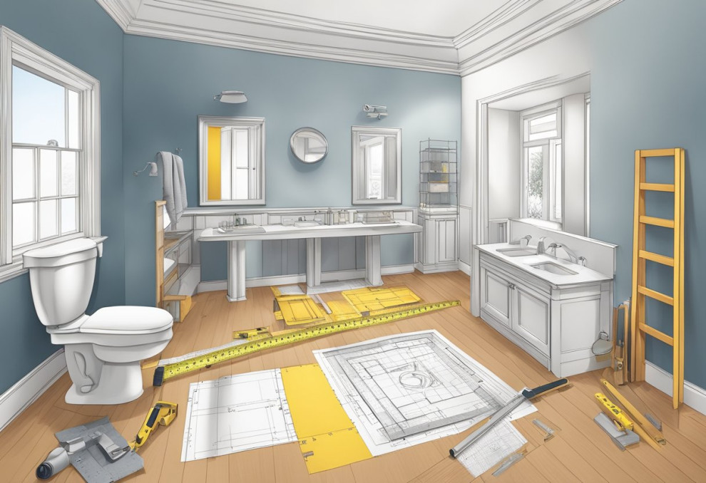 A bathroom being worked on