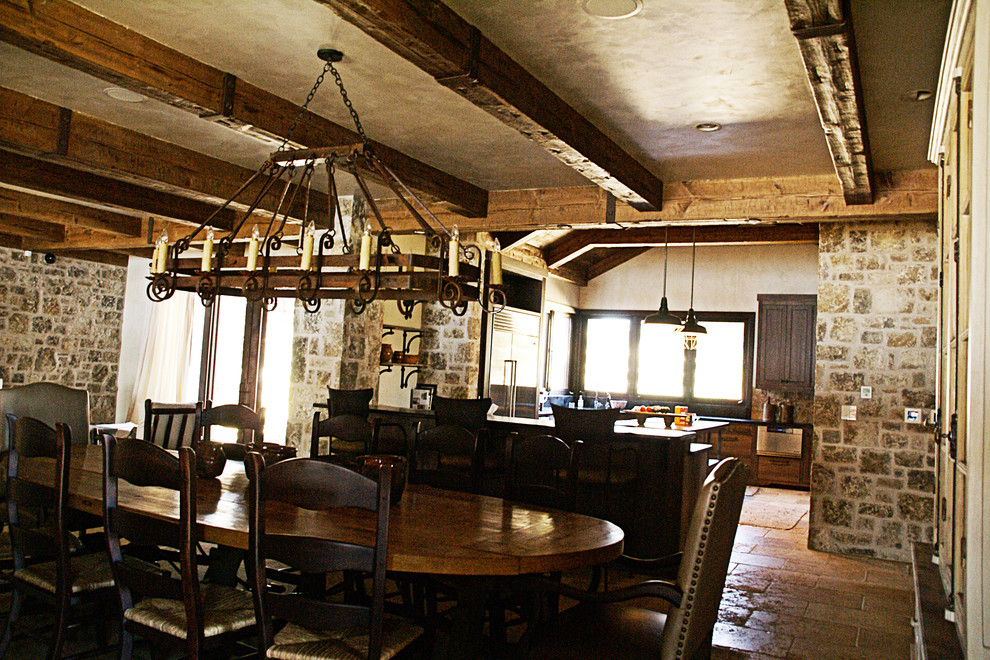 This is an example of a country dining room in Dallas.