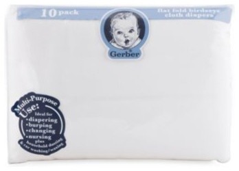 Gerber Birdseye 10-Pack Flatfold Cotton Diapers