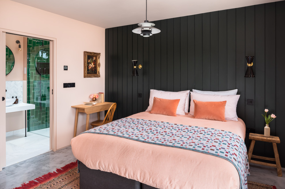 This is an example of a scandinavian bedroom in Cornwall.