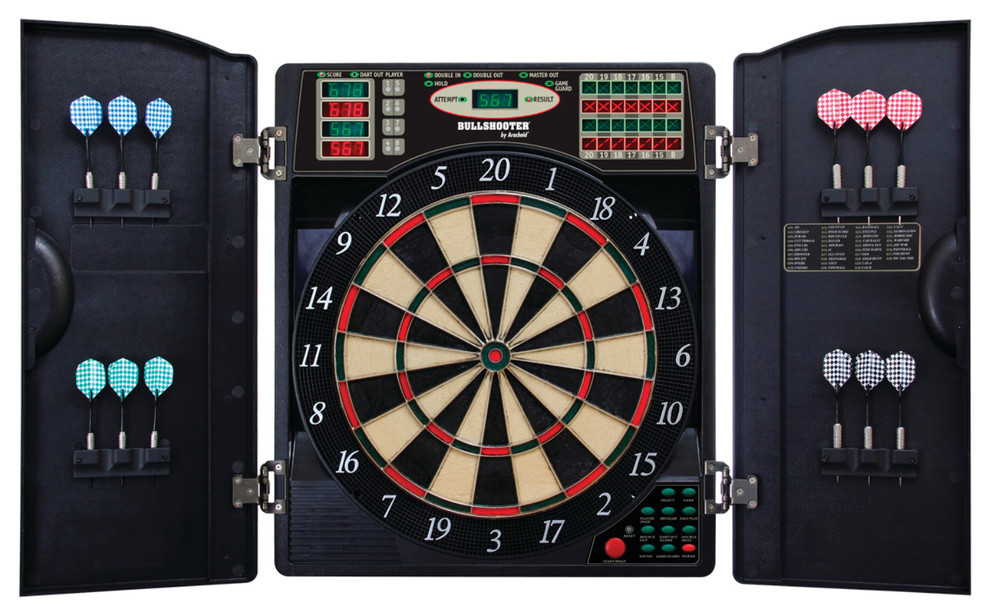 E, Bristle 1000 Led Electronic Dartboard Set Contemporary