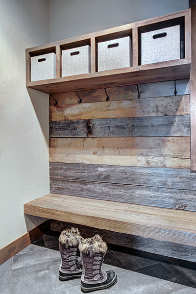 Entryway - rustic entryway idea in Denver