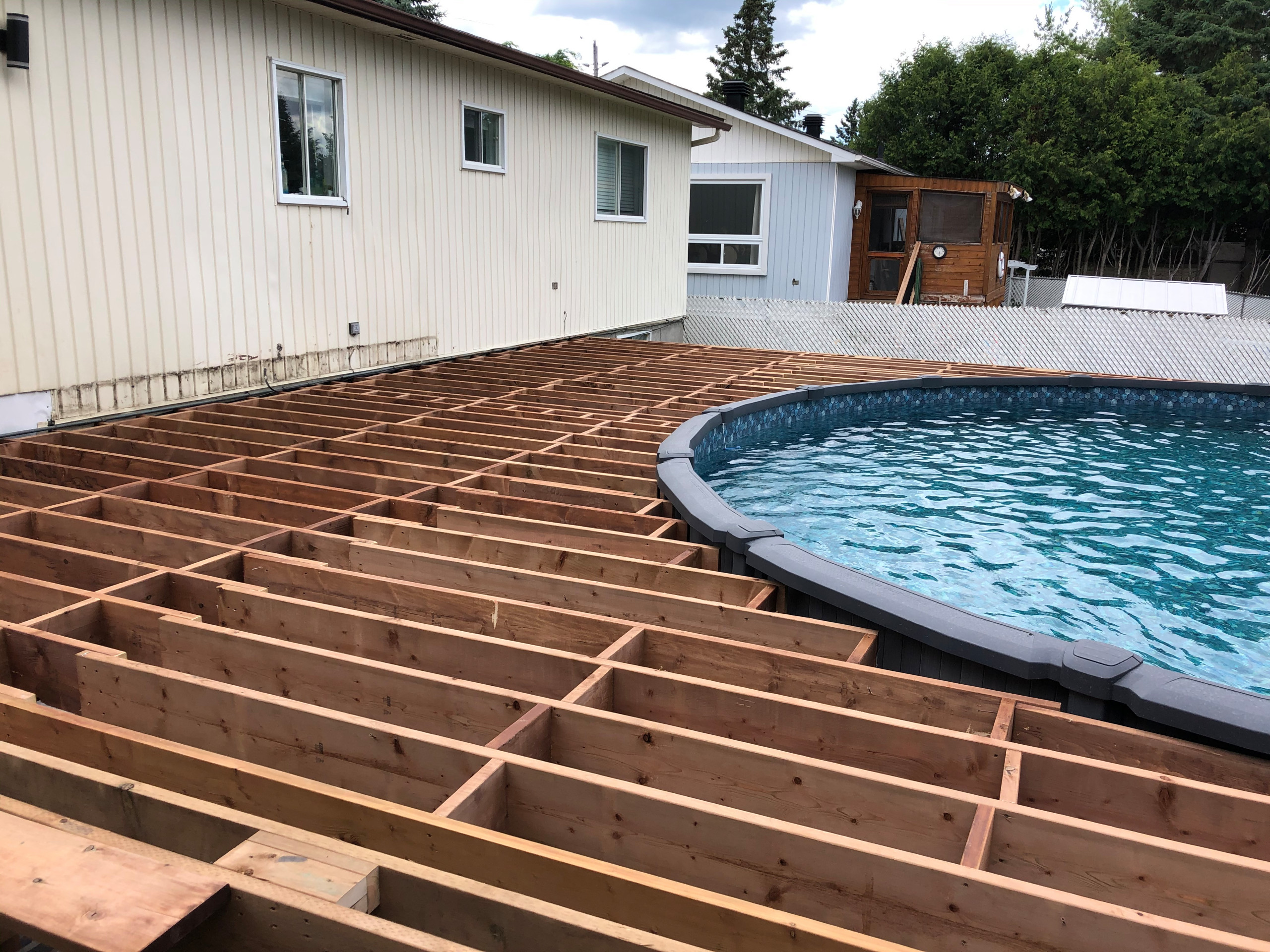 Timbertech composite deck around a pool