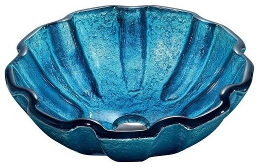 Mediterranean Seashell Glass Vessel Bathroom Sink By VIGO