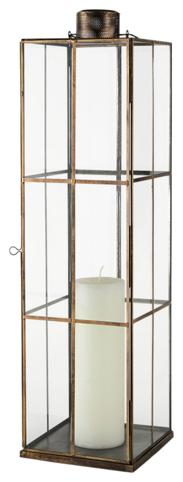 Grimwig, Large, 8Lx8Wx31H Gold Glass Lantern