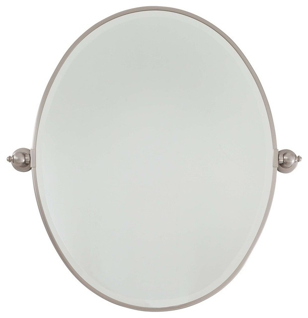 Minka Lavery Brushed Nickel Pivoting Oval Mirror Traditional - Oval Brushed Nickel Vanity Mirror Minka Lavery Brushed Nickel Pivoting Oval Mirror Traditional - Oval Brushed Nickel Vanity Mirror