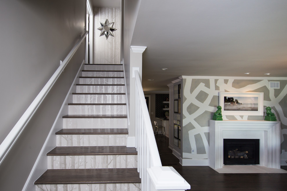 Transitional staircase in Kansas City.