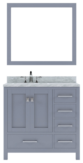 Caroline Avenue 36" Vanity, Without Faucet, Square Sink