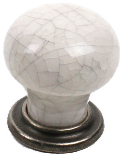Nordic Knob, Antique Pewter With Gray Crackle