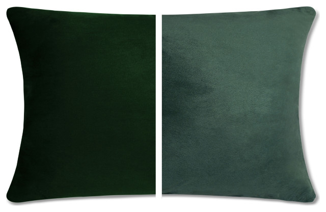 Reversible Cover Throw Pillow, 2 Piece, Ramona Green, 12x20, Down Feather
