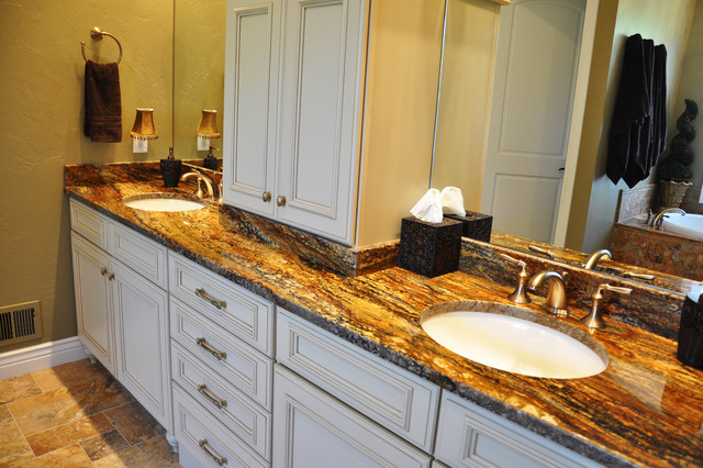 Golden Jaguar Granite Traditional Bathroom Other By