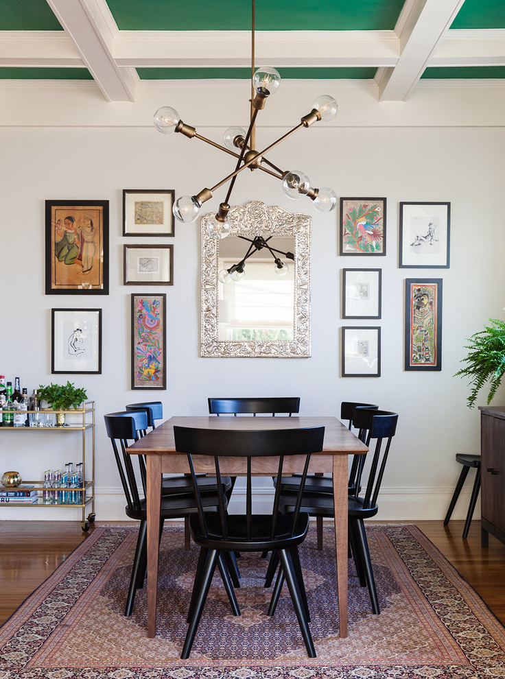 This is an example of an eclectic dining room in San Francisco.