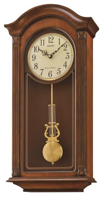 Seiko QXH064BLH Wall Clock with Pendulum and Chime 
