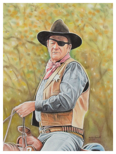 Mike Bennett John Wayne - 2004 Art Print, 18"x24"