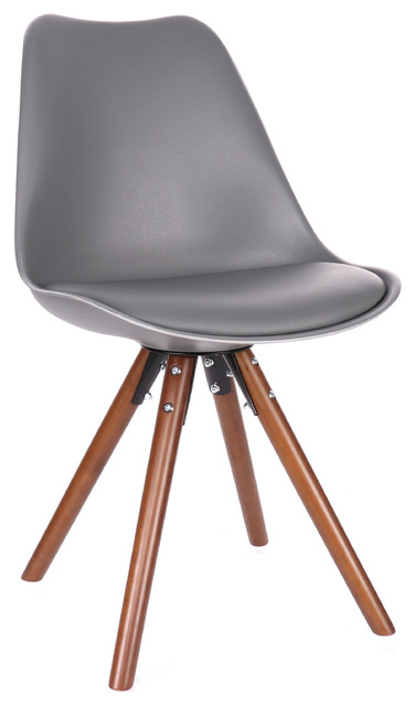 Viborg 4-Leg Gray Side Chairs, Set of 2, Walnut