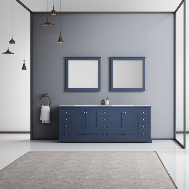Dukes 84" Navy Blue Double Vanity - Transitional - Bathroom Vanities ...