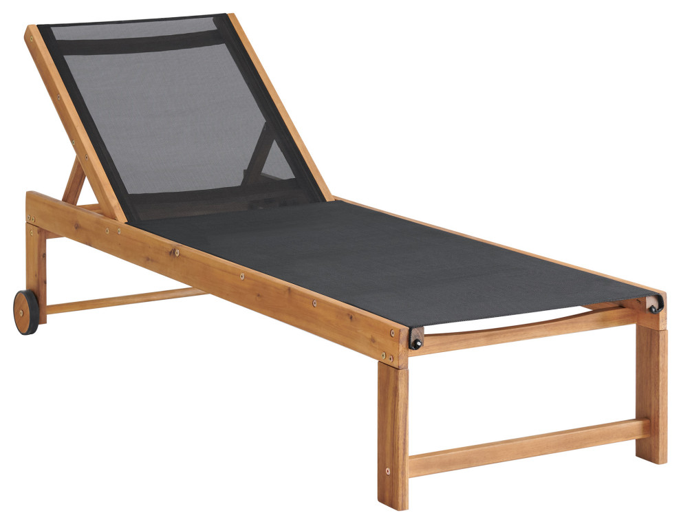 Sunapee Acacia Wood Outdoor Lounge Chair With Mesh Seating