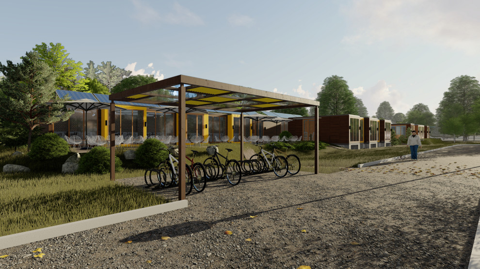 База отдыха из морских контейнеров на мысе Лазарева