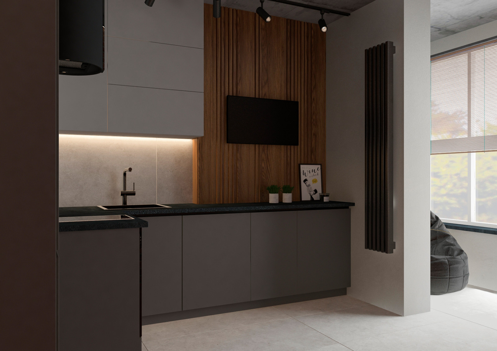 Дизайн интерьера квартиры студии "Квартира для сдачи в аренду. Konigsberg. ЖК Ун