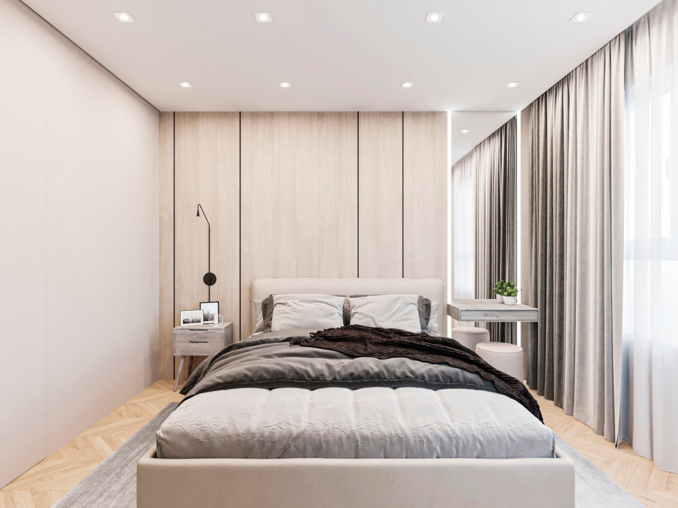 Modern 2-bedroom Apartment Design Project - Modern - Bedroom - London