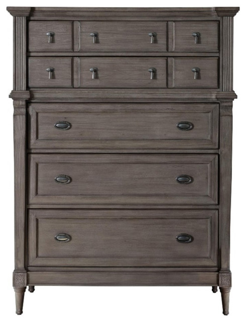 Coaster Alderwood 5-Drawer Traditional Wood Chest in French Gray