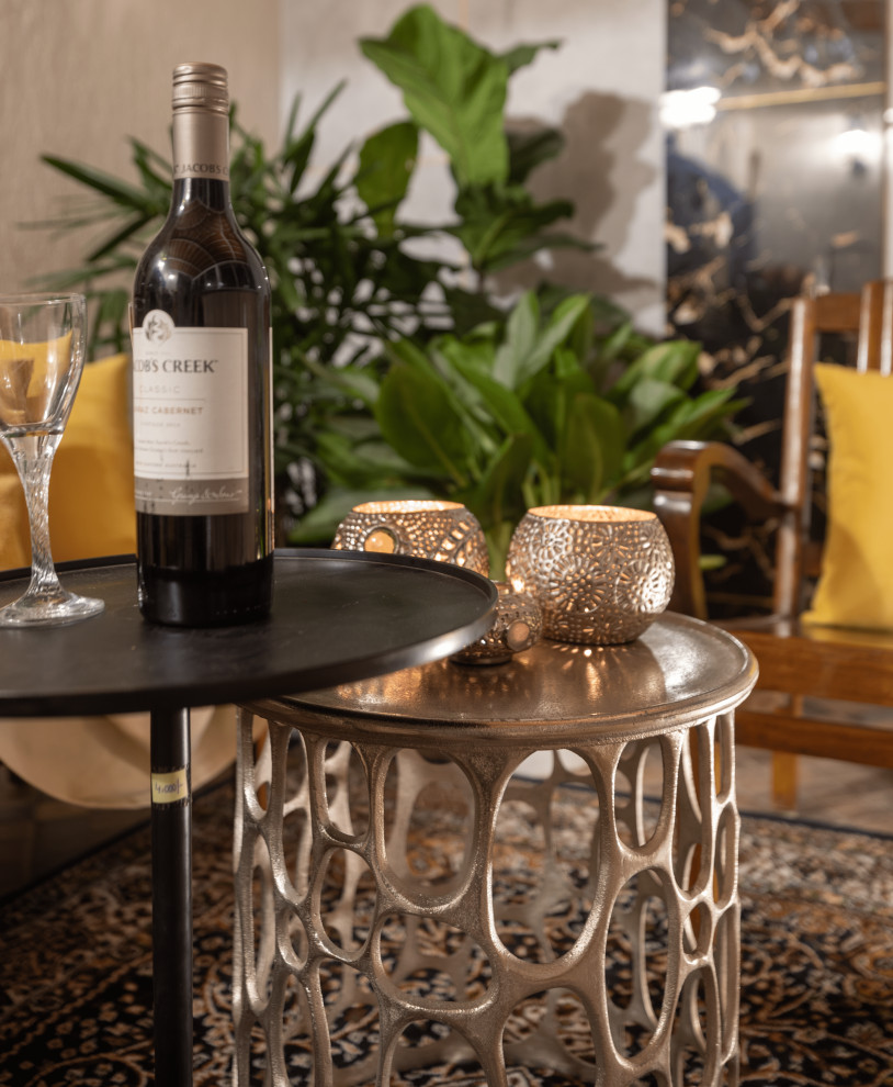 This is an example of a transitional wine cellar in Bengaluru.