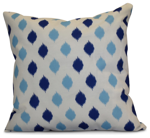 Decorative Outdoor Holiday Pillow Geometric, Royal Blue, 16"x16"