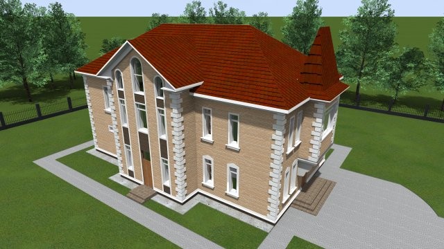 Кирпичный индивидуальный жилой дом [001.14]