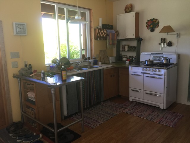 Tiny eclectic kitchen 