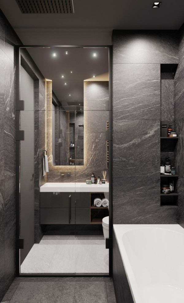 Интерьер квартиры в современном стиле, ЖК «Символ», 64 кв.м.