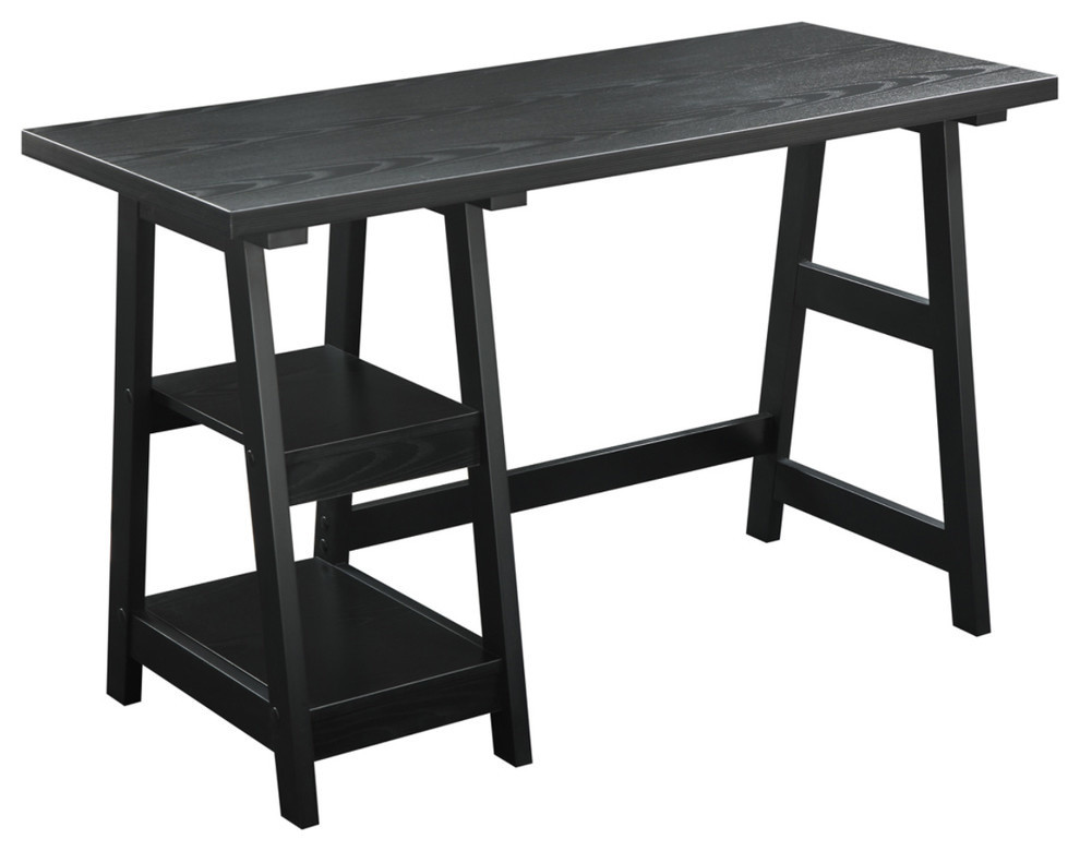 Black 47 Modern Trestle Desk Transitional Kids Desks And Desk