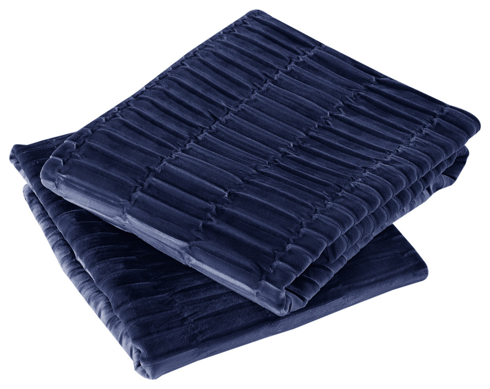 Pleated Velvet Pillow Covers, Set of 2, 14"x26" Contemporary