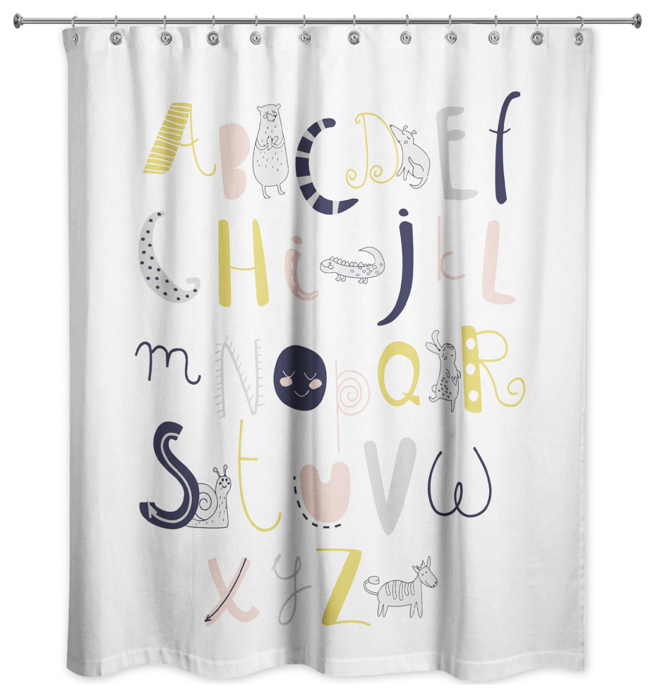 Animal Alphabet 71x74 Shower Curtain - Contemporary - Shower Curtains ...